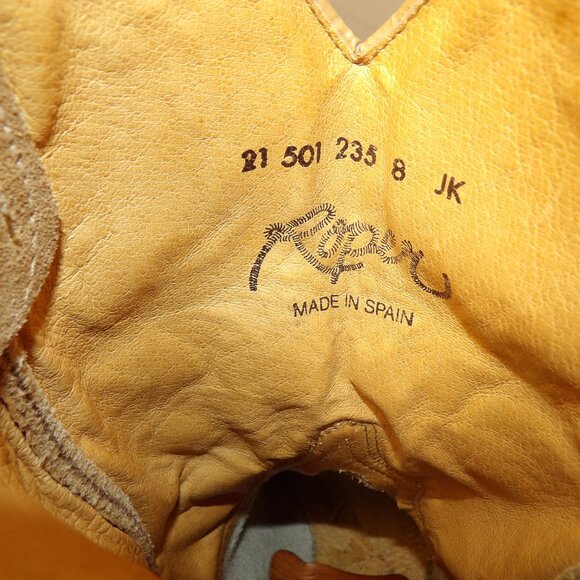 Roper Made In Spain Genuine Suede Two Tone Boots Mens Sz 8 - Picture 10 of 10